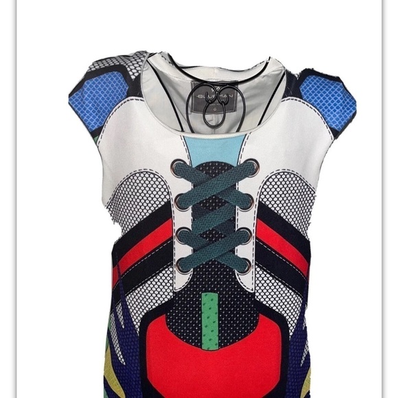 Blueman Rio Lifestyle Dress Shoe String Dress BODYCON Sz M Boho Multicolored - Picture 5 of 10